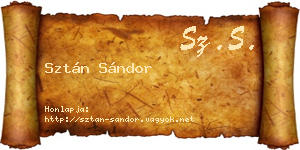 Sztán Sándor névjegykártya