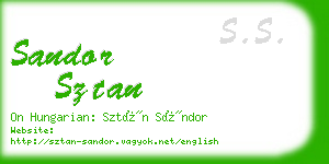 sandor sztan business card